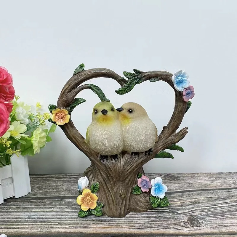 SM22730 Bird-Shaped Resin Statue Solar LED Freestanding Animal Light_2