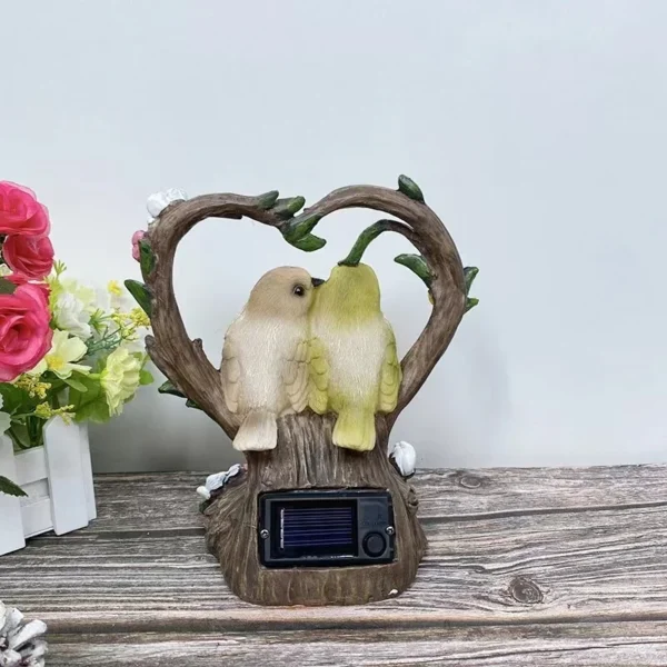 SM22730 Bird-Shaped Resin Statue Solar LED Freestanding Animal Light_4