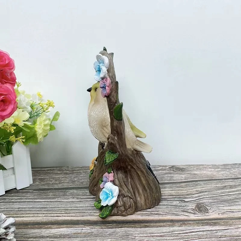 SM22730 Bird-Shaped Resin Statue Solar LED Freestanding Animal Light_8