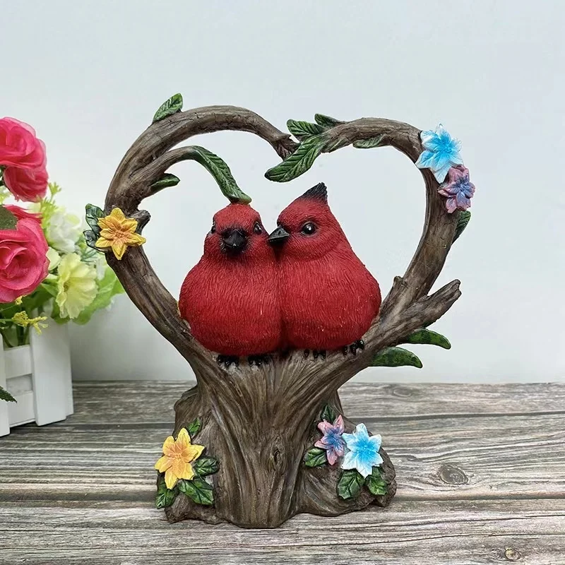 SM22730 Bird-Shaped Resin Statue Solar LED Freestanding Animal Light_9