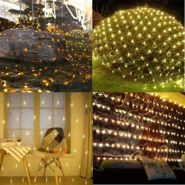 SM22782 ABS Plastic 200 LED Solar Net String Light with Remote Control