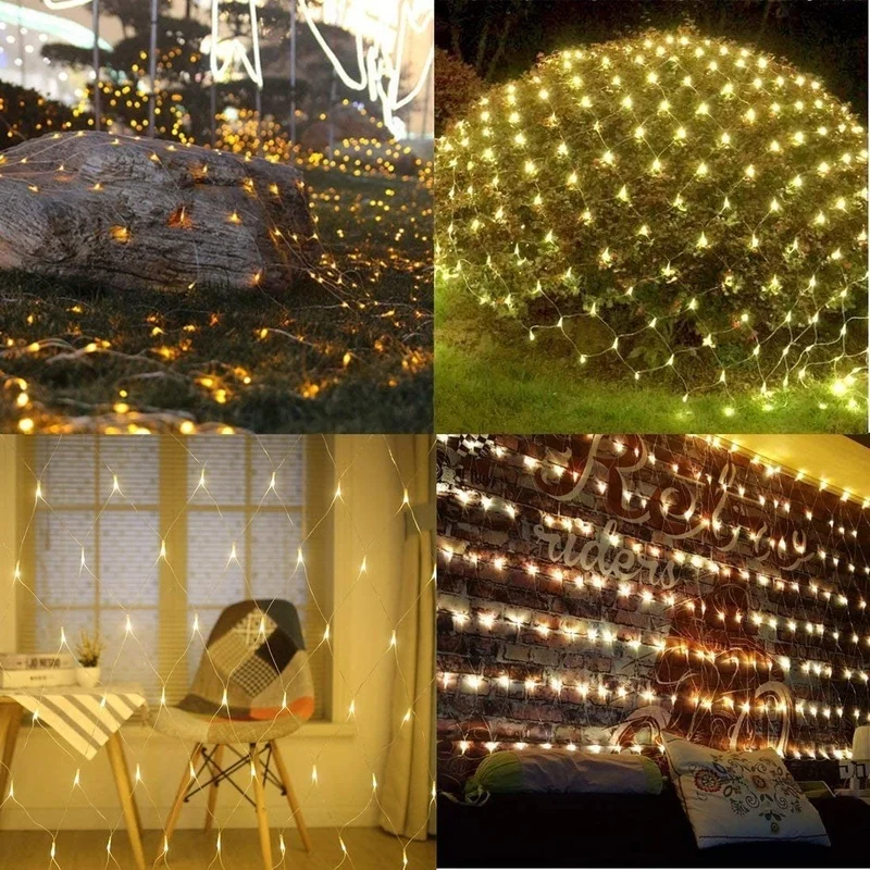 SM22782 ABS Plastic 200 LED Solar Net String Light with Remote Control
