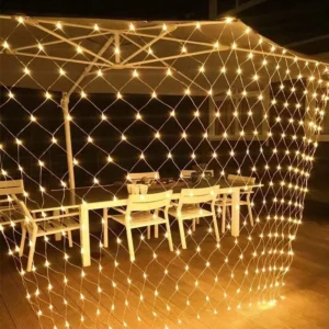 SM22782 ABS Plastic 200 LED Solar Net String Light with Remote Control_2
