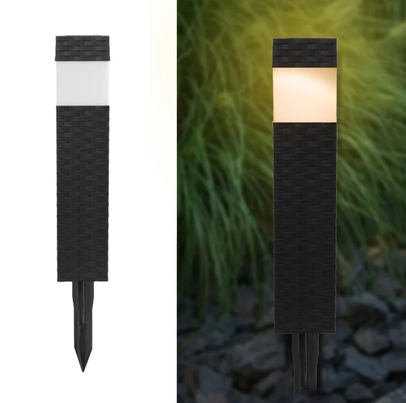 SM22800 Set of 2 Plastic PP Solar Stake Lights with Rattan Design_3