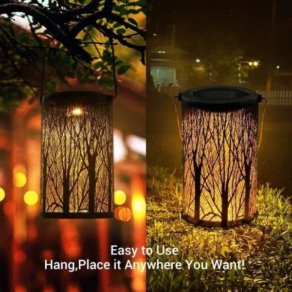SM22803 Metal Iron Solar Hanging Lantern with Tree Pattern_2