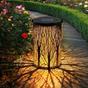 SM22803 Metal Iron Solar Hanging Lantern with Tree Pattern_5