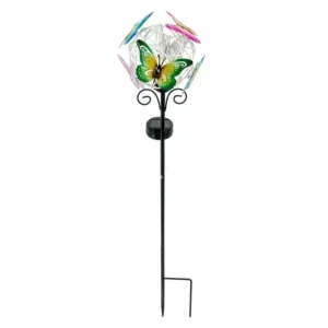 SM22809 Metal Iron Butterfly Solar Garden Stake
