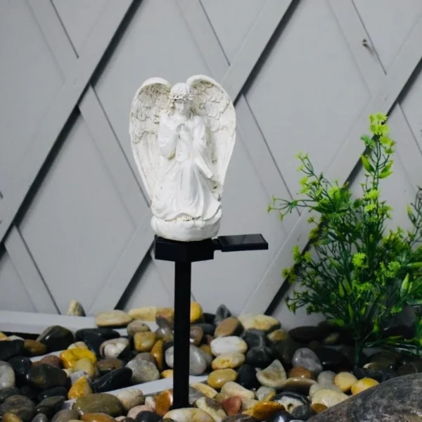 SM22818 Angel Resin Statue Solar LED Freestanding Light