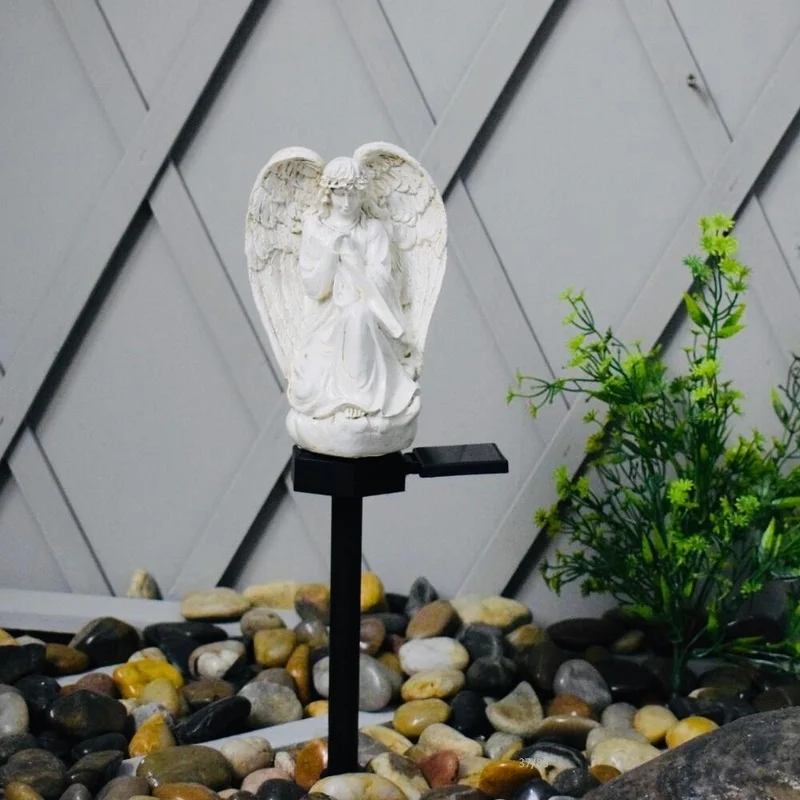 SM22818 Angel Resin Statue Solar LED Freestanding Light