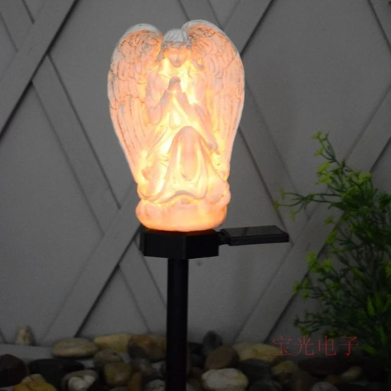 SM22818 Angel Resin Statue Solar LED Freestanding Light_2