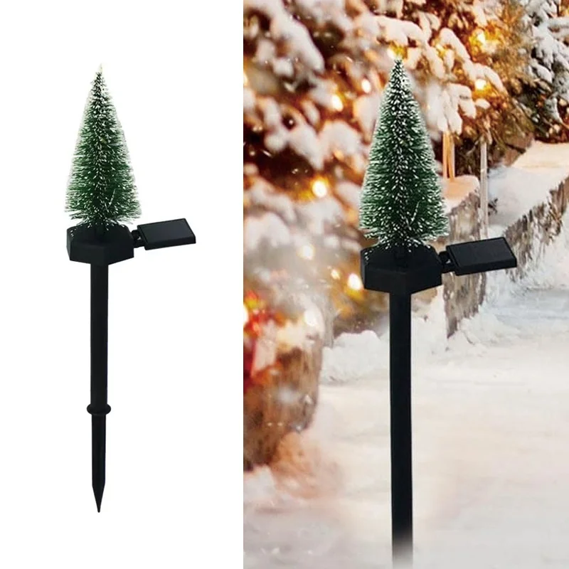 SM22821 Plastic PP Solar LED Christmas Tree Stake Light