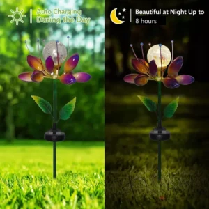 SM22843 Solar Spinner Garden Stake Light with Metal Iron Design_3