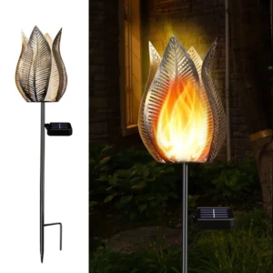 SM22849 Solar Flame Stake Light with Metal Iron_5