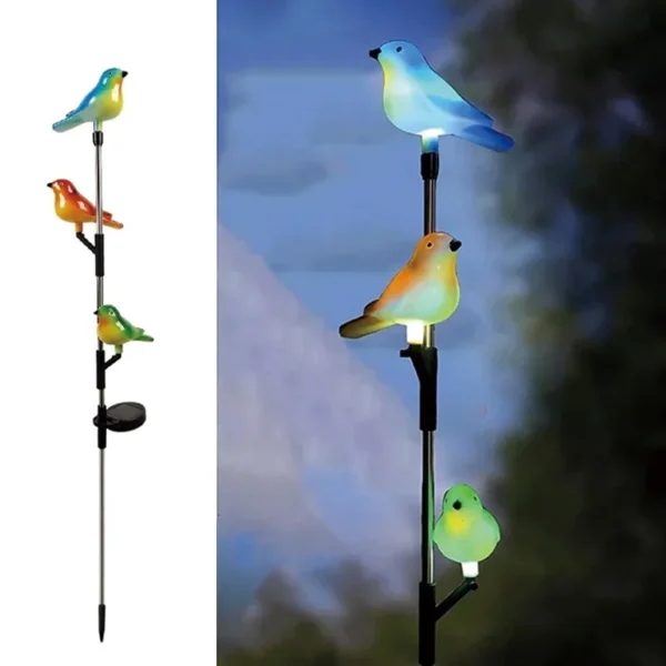 SM22851 Multi-Color Plastic PS Funny Birds Animal Solar Stake Light
