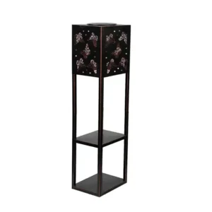 SM22852 Multi-layer Metal Iron Planter Stand with Solar LED Freestanding Light_3