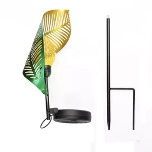 SM22859 Hollow-Out Metal Iron Leaf Design Solar Stake Lantern Light