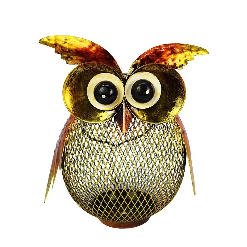 SM22873 Solar Metal Iron Hanging Owl Bird Feeder_5