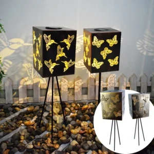 SM22874 Solar Garden Stake Light with Metal Iron Projections