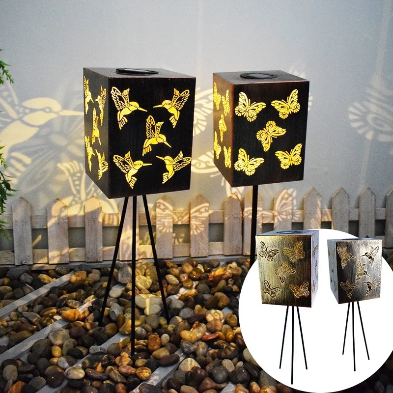 SM22874 Solar Garden Stake Light with Metal Iron Projections