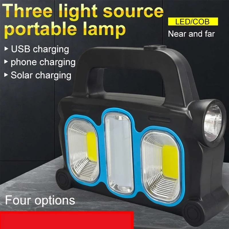 SM22927 ABS Plastic Solar Rechargeable COB Tabletop Work Lamp
