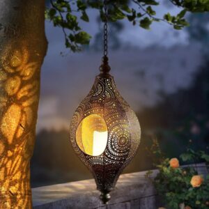 SM22949 Metall-Eisen-Solar-Hängelaterne mit Hohlprofil