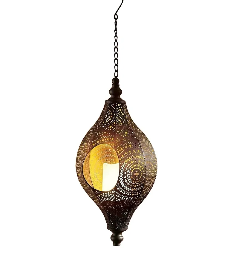 SM22949 Solar Hanging Metal Iron Lantern_3