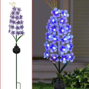 SM230003 Plastic PP Iron Metal Flower Solar Stake Light