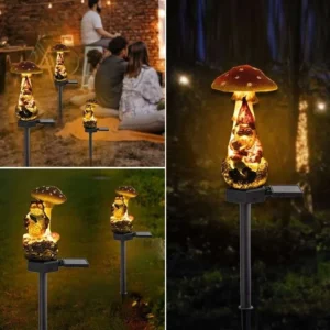 SM230006 Solar Mushroom Resin Statue Freestanding Light_1