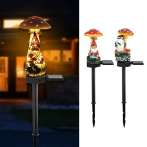 SM230006 Solar Mushroom Resin Statue Freestanding Light_13