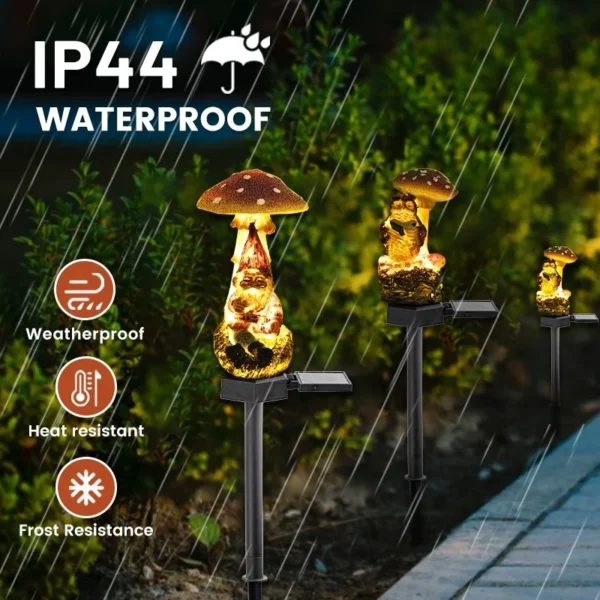 SM230006 Solar Mushroom Resin Statue Freestanding Light_9