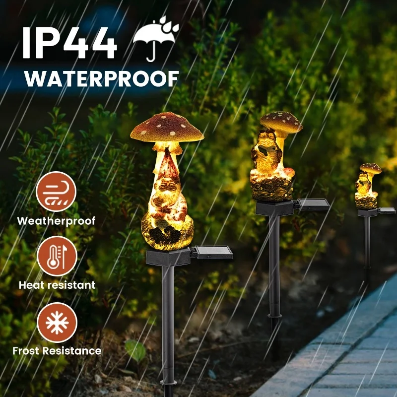SM230006 Solar Mushroom Resin Statue Freestanding Light_9