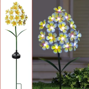 SM230007 Large Blue Decorative Solar-Powered Flower Stake Light - Plastic, PP, Metal, Iron