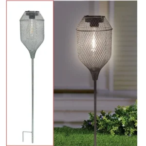 SM23009 Black Metal Iron Solar Mesh Stake Light with Stand, Decorative