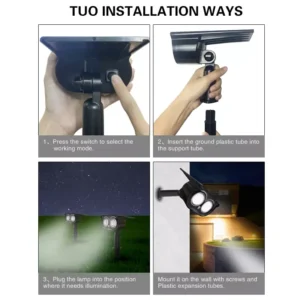 SM23026 ABS Plastic 2-in-1 Solar Garden Stake Light with Owl, Globe, and Leaf Design