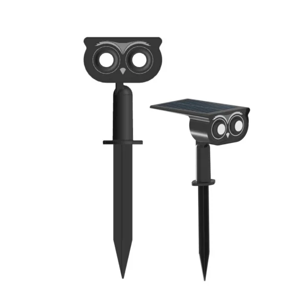 SM23026 ABS Plastic 2-in-1 Solar Garden Stake Light with Owl, Globe, and Leaf Design_4
