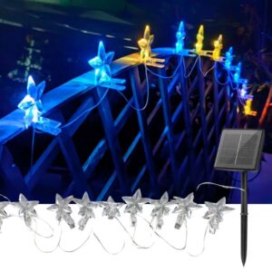 sm231017 pp plastic 10 led star clip solar string light