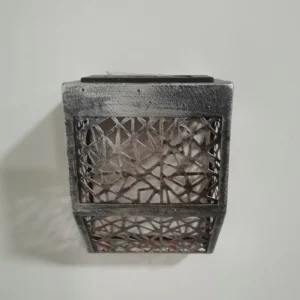 SM231052 Diamond Pattern Metal Iron Solar Hollow Projection Tabletop Lamp_2
