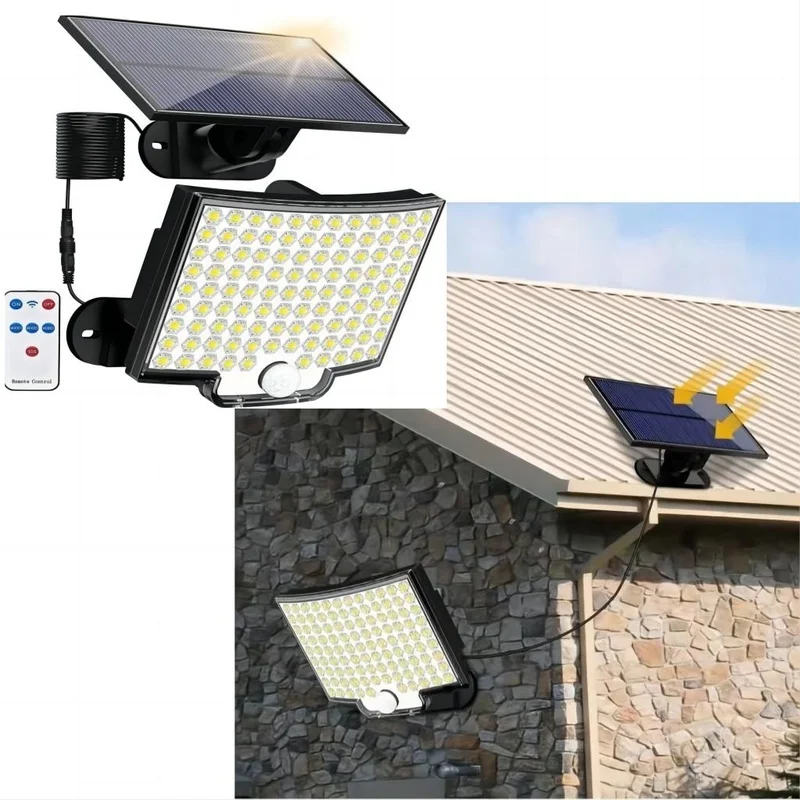 SM231060 ABS Plastic Solar Motion Sensor Wall Light with Remote Control