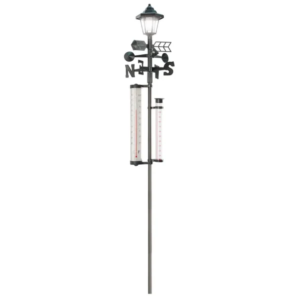 SM231085 5-in-1 Plastic PP Garden Weather Station Stake Light