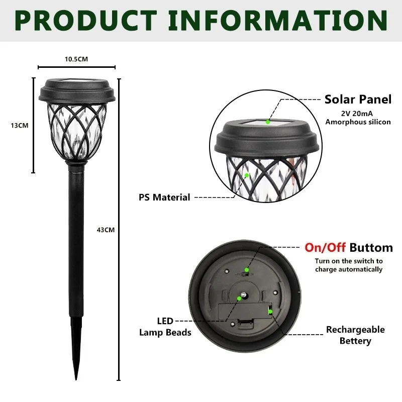 SM231100 Mesh Plastic PP Solar Stake Lights, Set of 6pcs_1