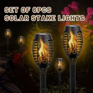 SM231101 Hollow-Out Plastic PP Solar Stake Lantern Lights, Set of 6pcs_10