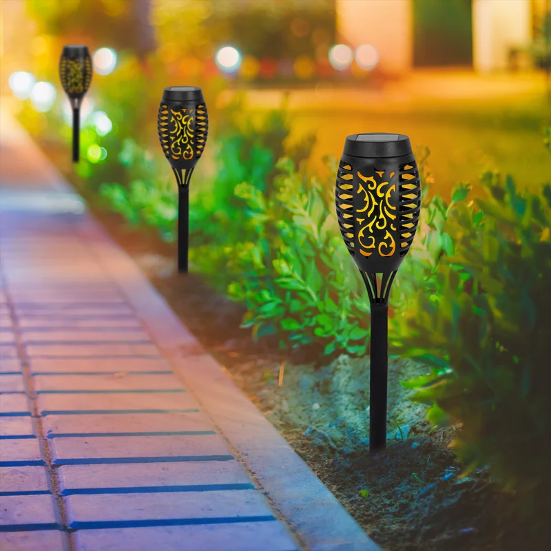 SM231101 Hollow-Out Plastic PP Solar Stake Lantern Lights, Set of 6pcs_6