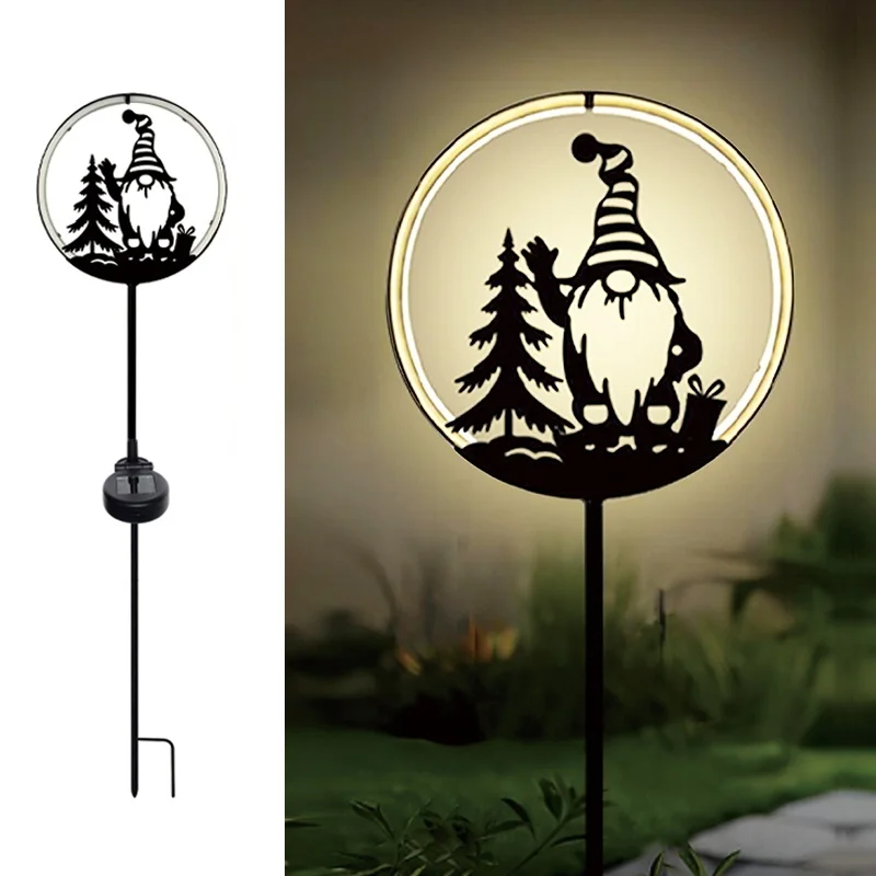 SM231132 Metal Iron Solar Christmas Strip Stake Light_2