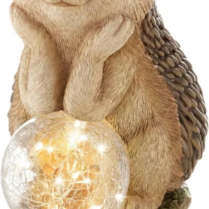 SM231137 Hedgehog Resin Statue Solar Freestanding Animal Light