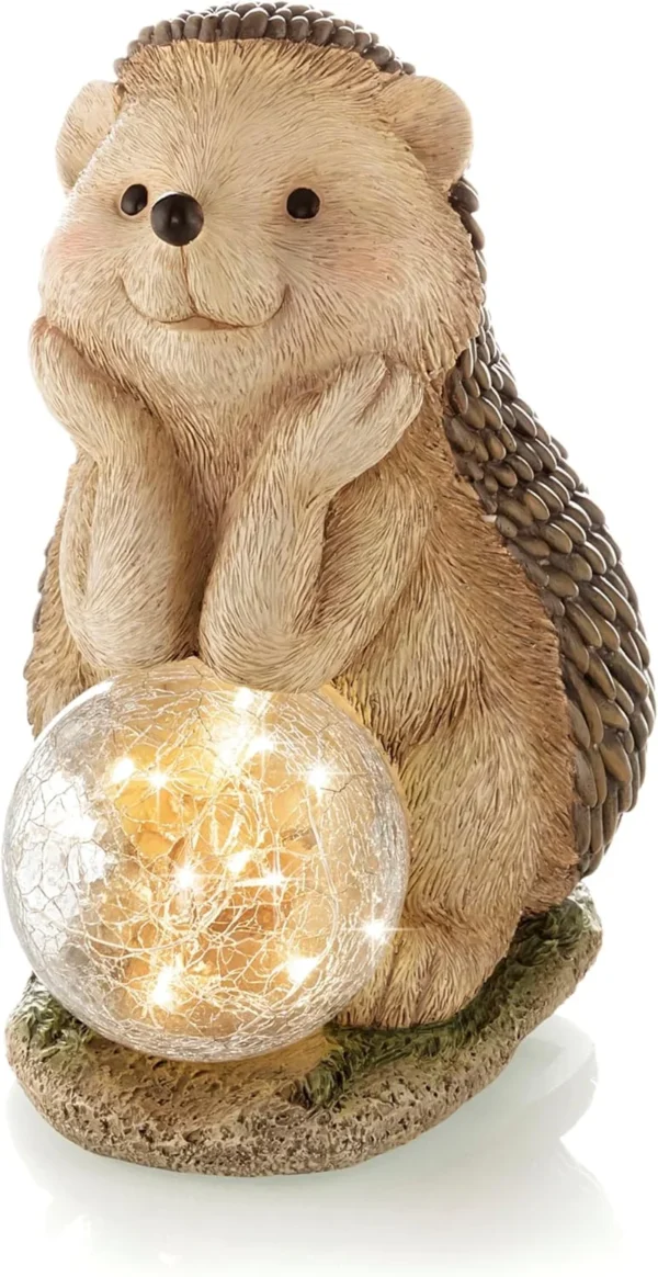 SM231137 Hedgehog Resin Statue Solar Freestanding Animal Light