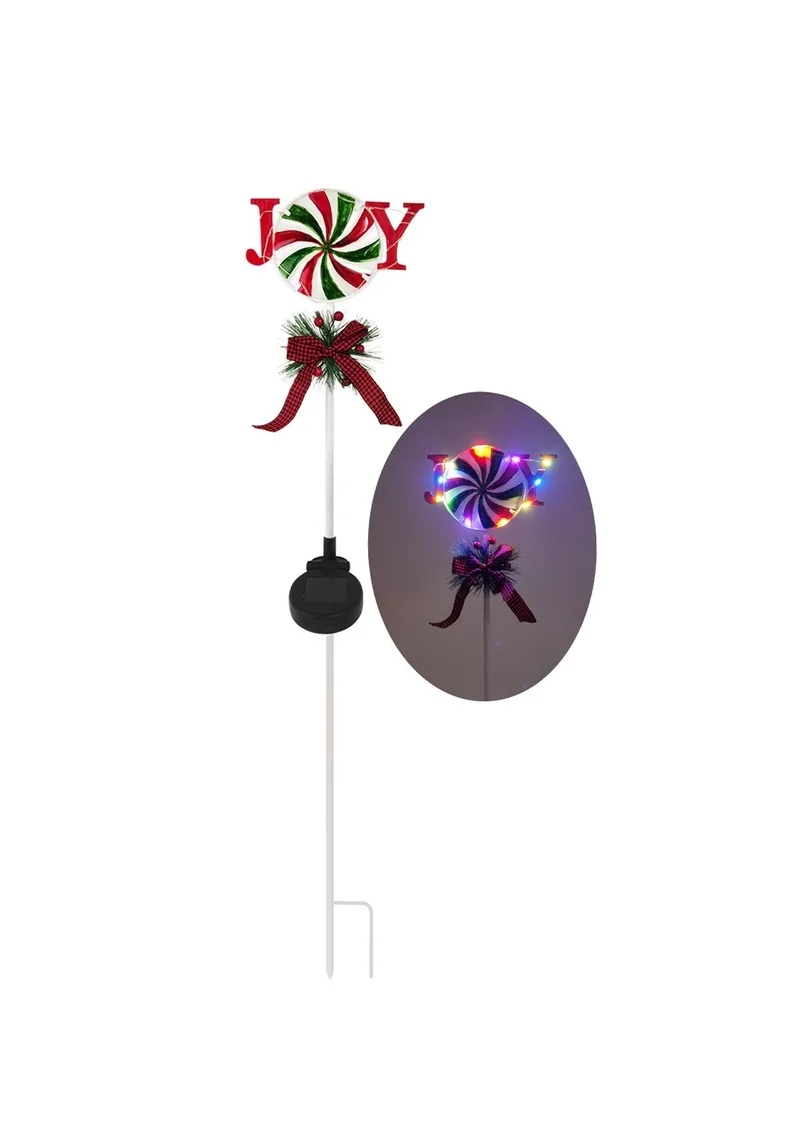 SM231161 PP Plastic Solar Christmas Candy Stake Light