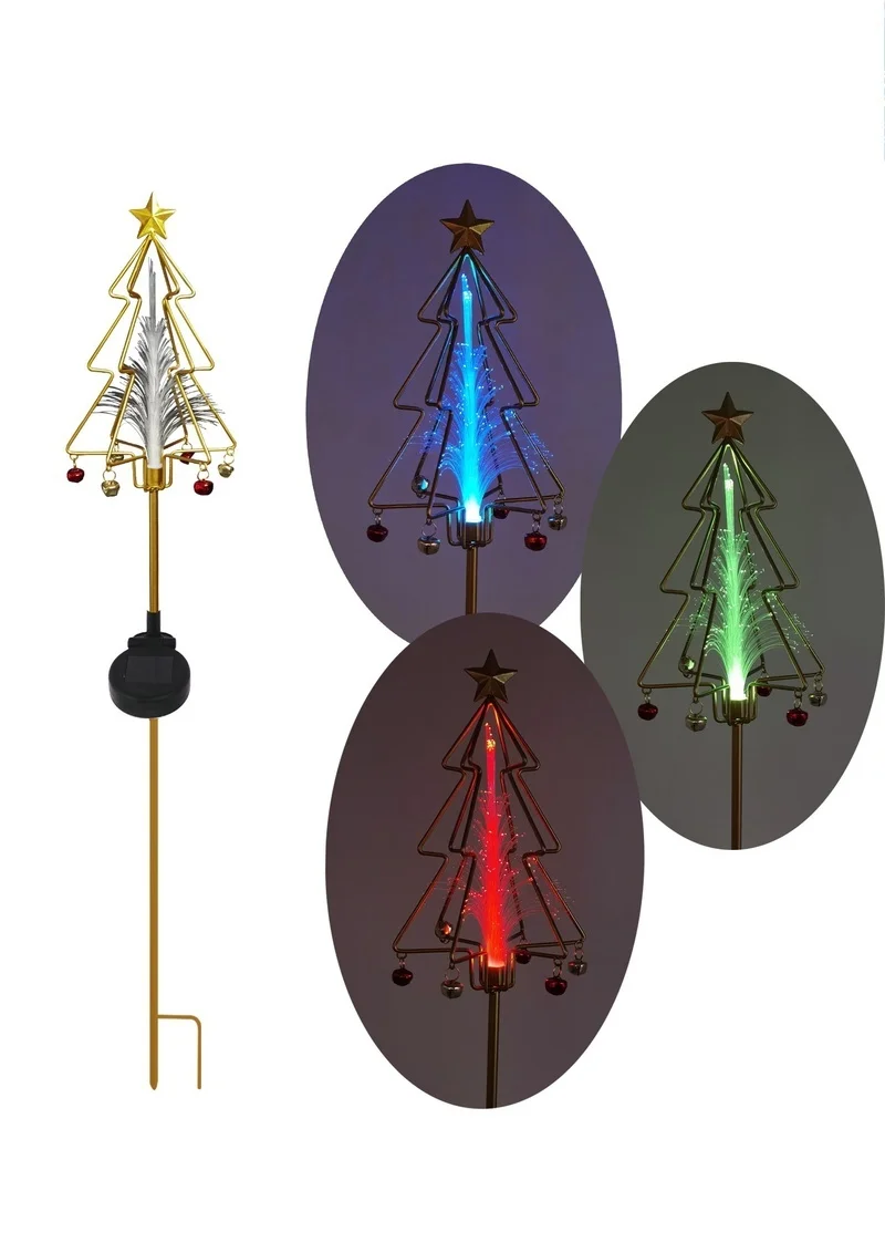 SM231163 Plastic PP Solar Christmas Tree Stake Light