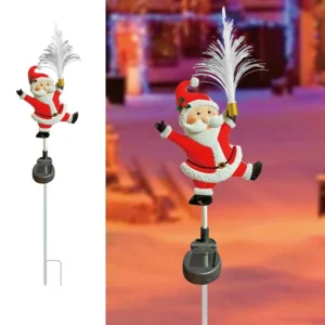 SM231168 PP Plastic Christmas Icicle Solar Fiber Stake Light