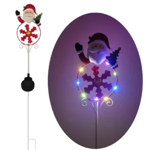 SM231169 Santa Claus Solar Spinner Stake Light - Plastic PP & Metal Iron
