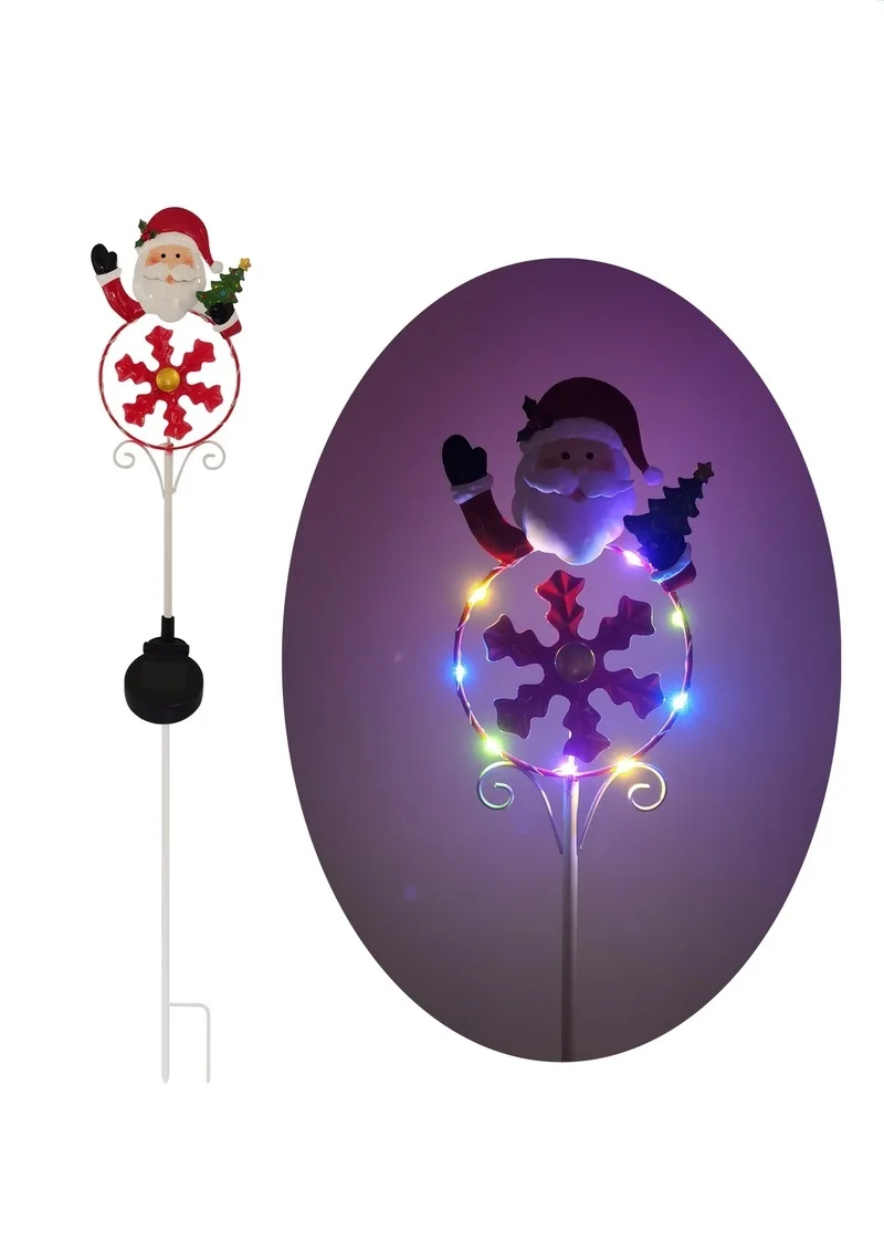 SM231169 Santa Claus Solar Spinner Stake Light - Plastic PP & Metal Iron